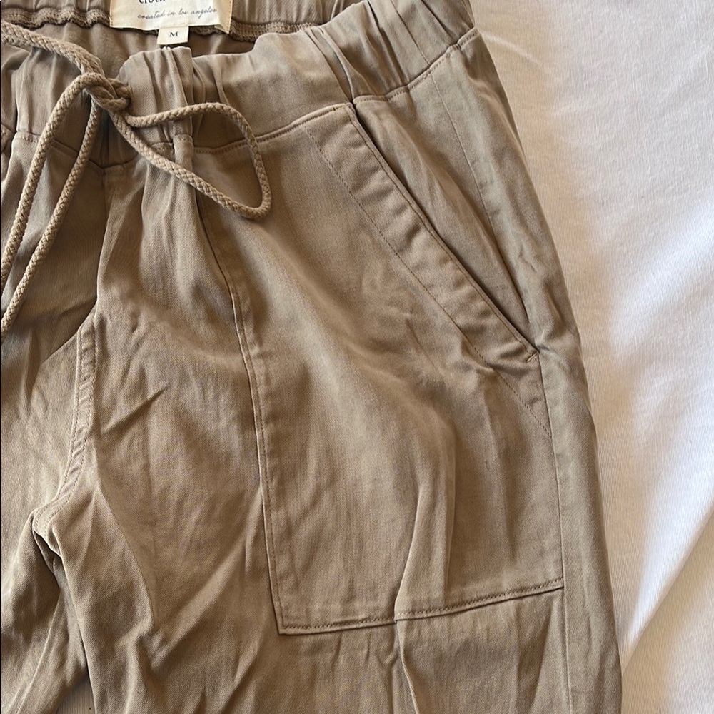 Cloth & Stone Tan Drawstring Pants - Picture 2 of 3